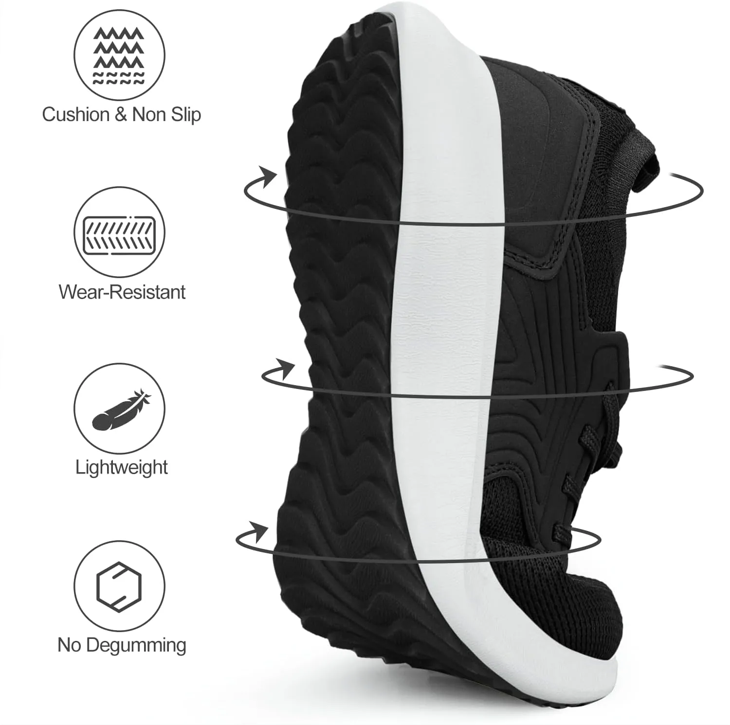 Abboos Womens Walking Running Shoes-Slip on Lightweight Memory Foam Sneakers for Athletic Gym Tennis Shoes