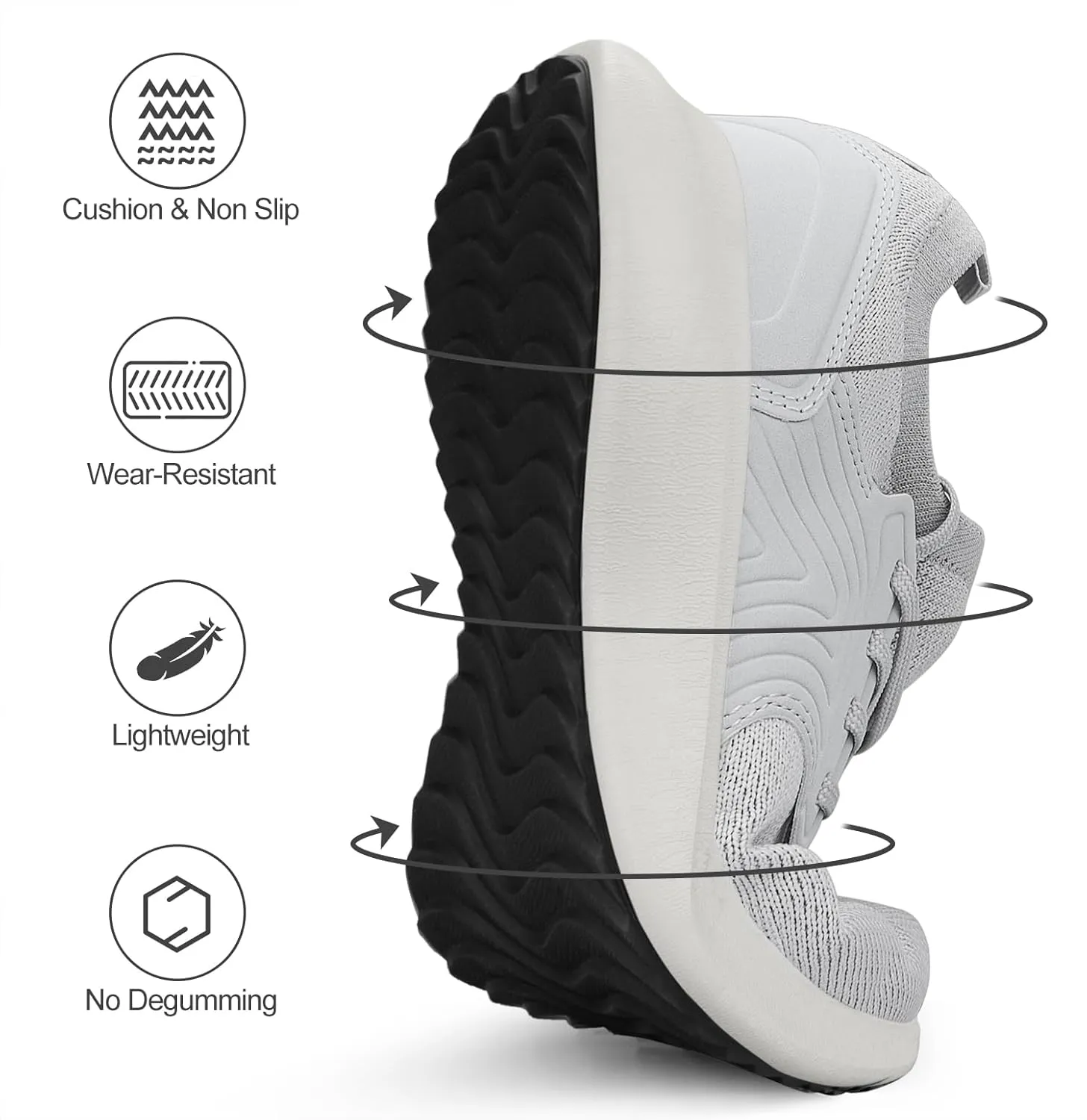 Abboos Womens Walking Running Shoes-Slip on Lightweight Memory Foam Sneakers for Athletic Gym Tennis Shoes