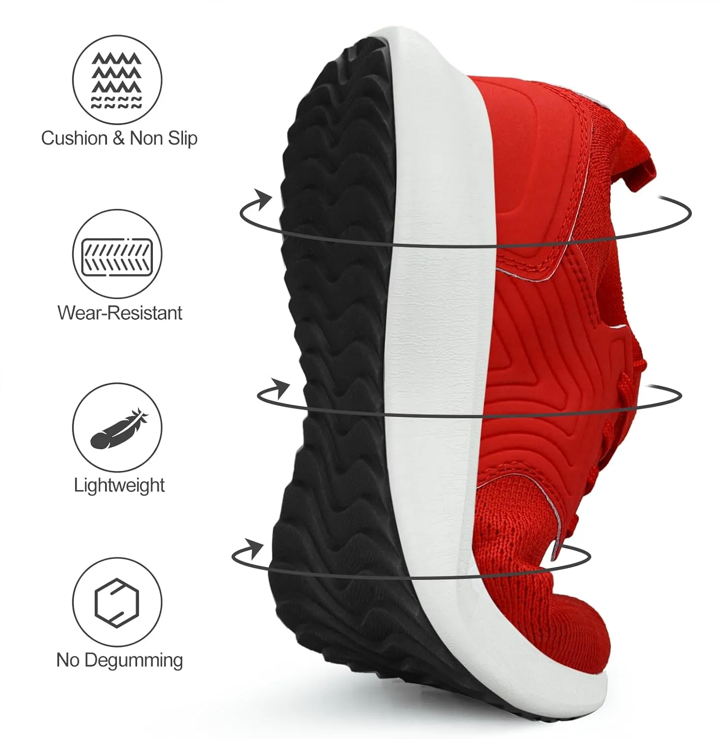 Abboos Womens Walking Running Shoes-Slip on Lightweight Memory Foam Sneakers for Athletic Gym Tennis Shoes
