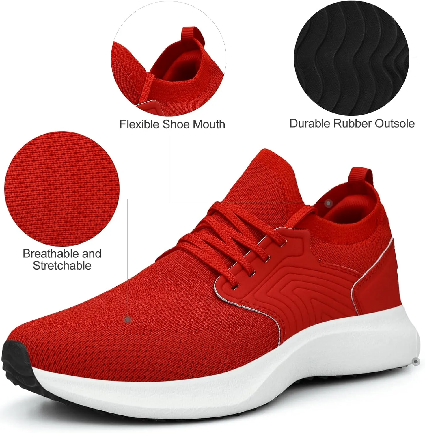Abboos Womens Walking Running Shoes-Slip on Lightweight Memory Foam Sneakers for Athletic Gym Tennis Shoes