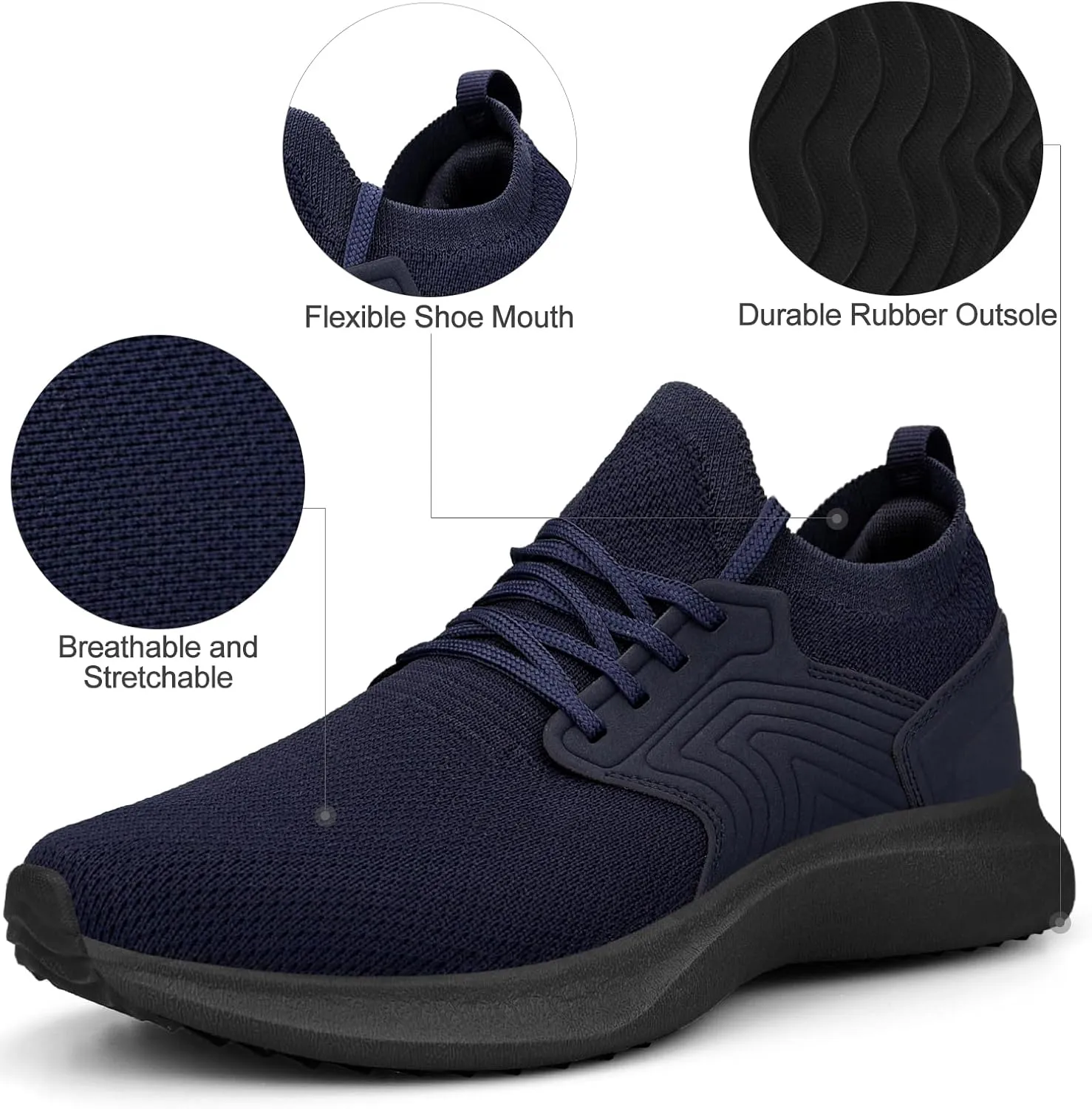 Abboos Womens Walking Running Shoes-Slip on Lightweight Memory Foam Sneakers for Athletic Gym Tennis Shoes