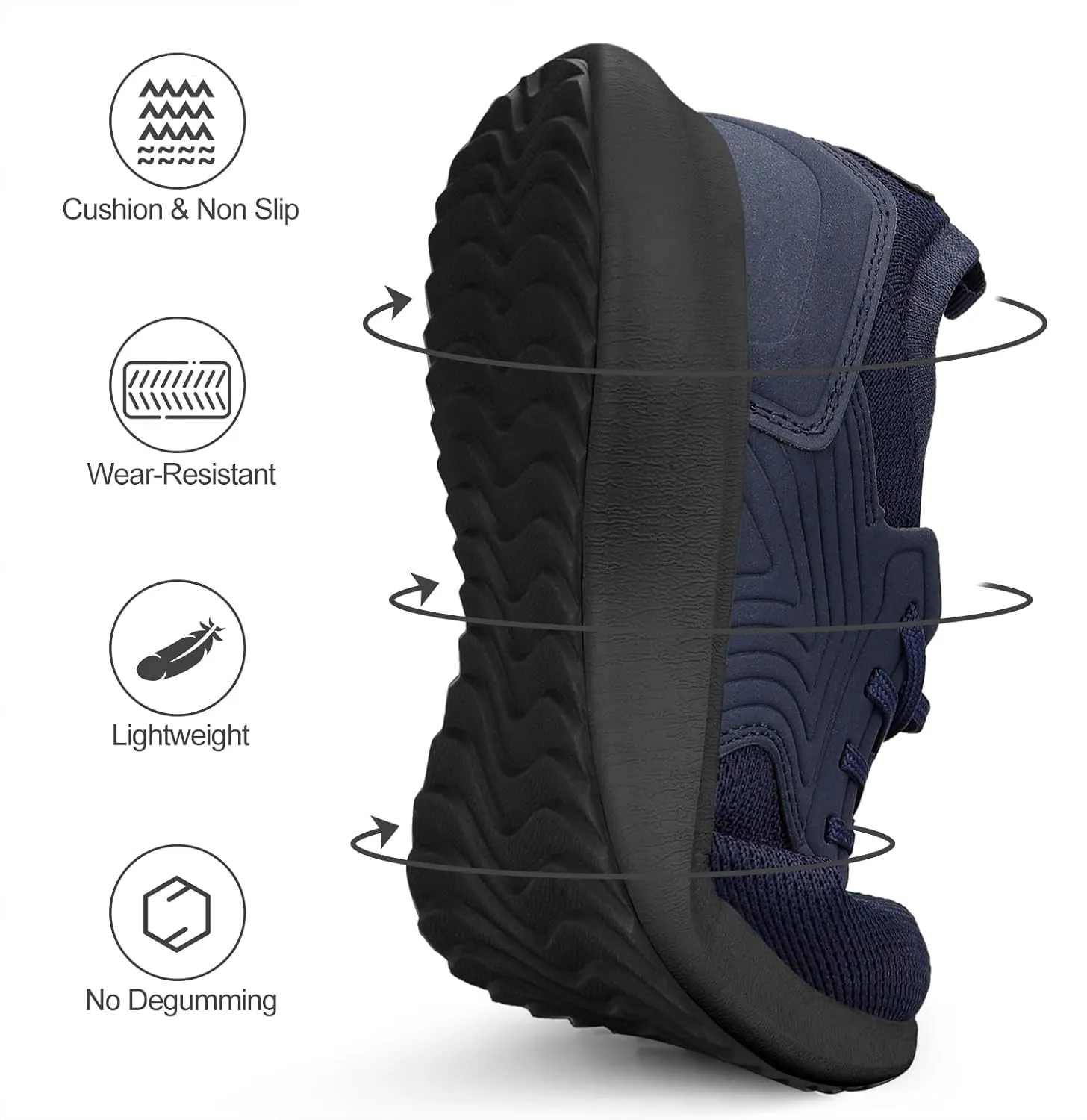 Abboos Womens Walking Running Shoes-Slip on Lightweight Memory Foam Sneakers for Athletic Gym Tennis Shoes