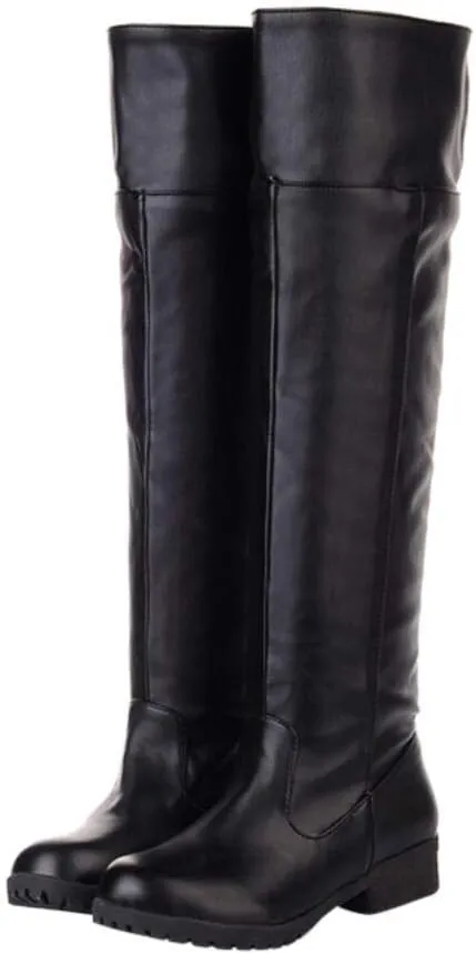 ACE SHOCK Men's Cosplay Boots Knee High Equestrian Riding Tall Boots Costume Shoes
