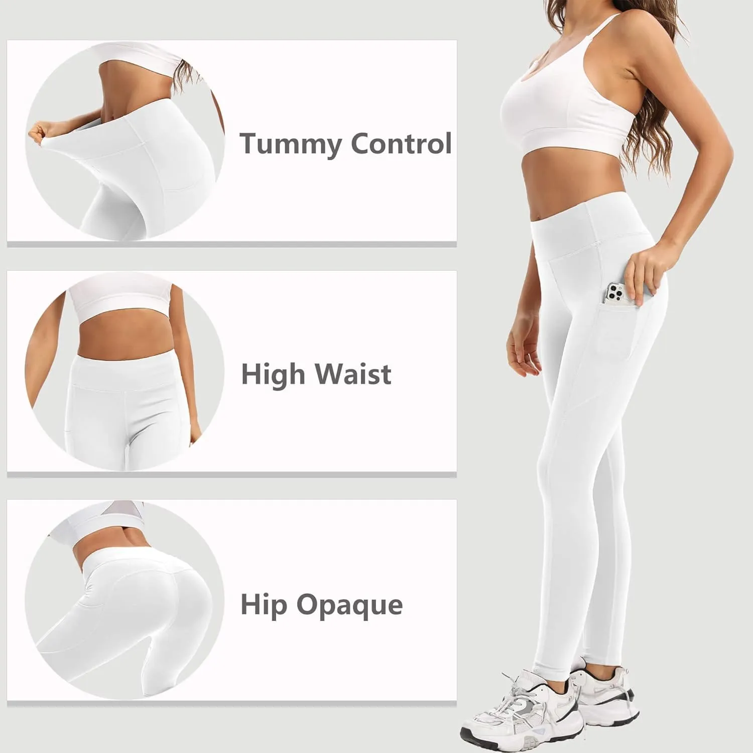 adorence Leggings for Women with Pockets (Soft, High Waist & Opaque)- Yoga Pants, Workout Leggings for Women