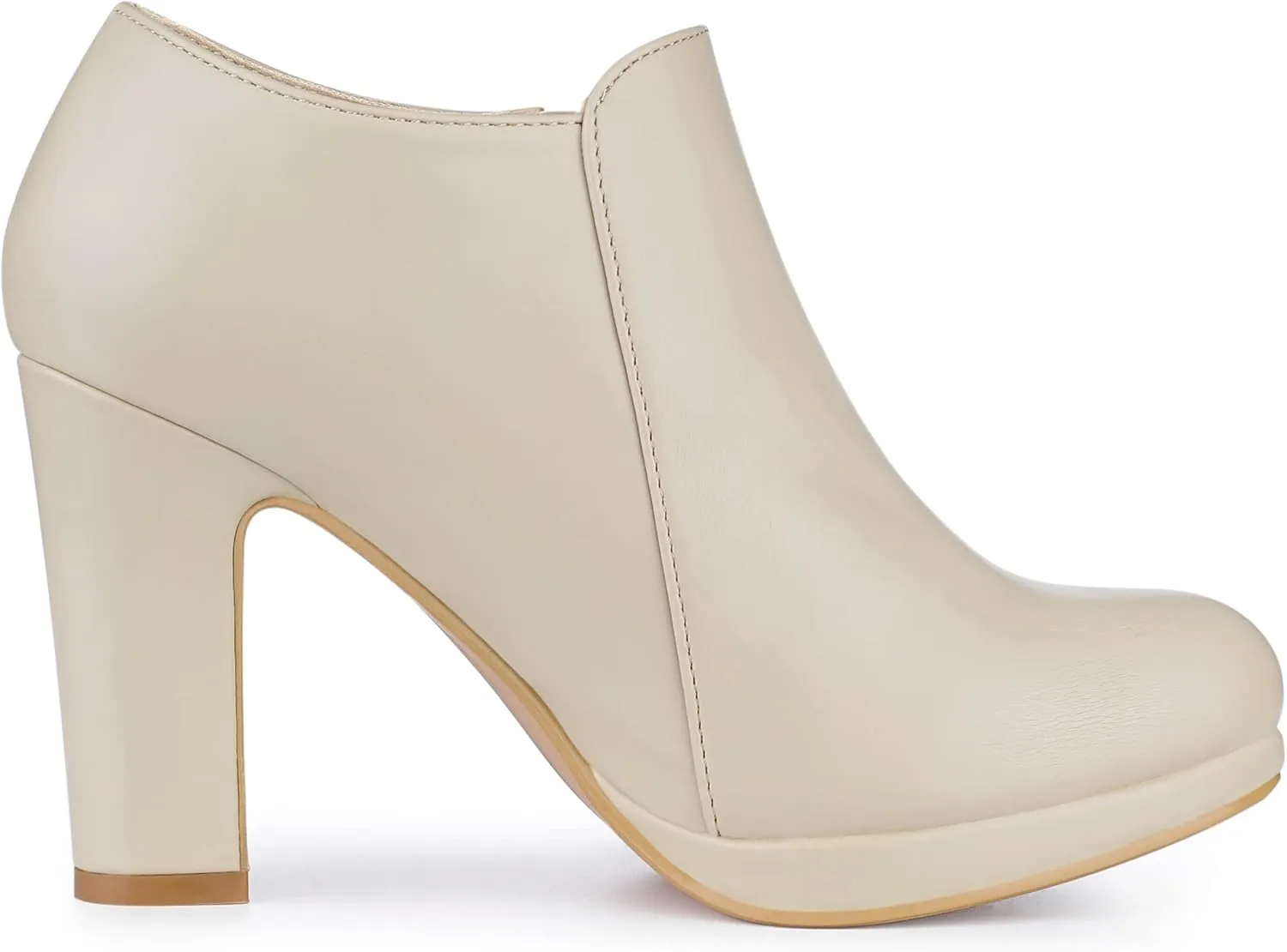 Allegra K Women's Platform Round Toe Chunky Heelss Ankle Booties