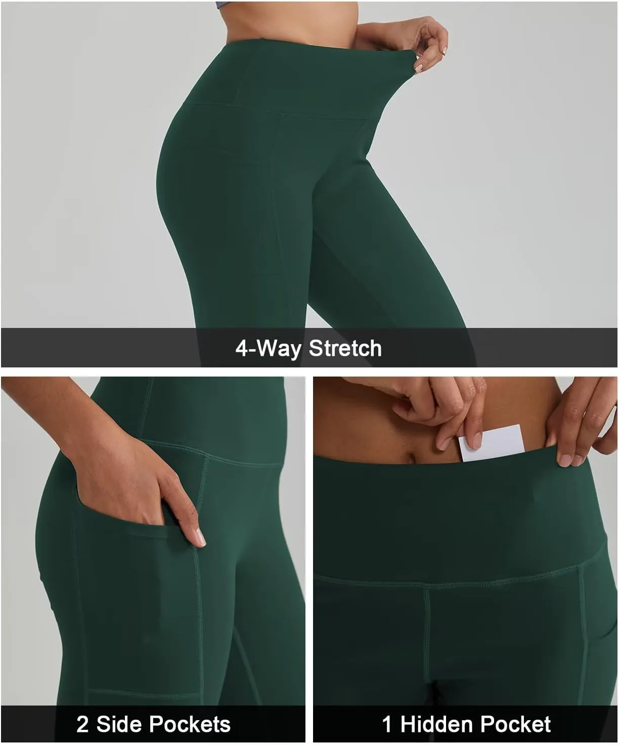 ALONG FIT High Waisted Leggings for Women with 3 Pockets, Tummy Control Yoga Pants for Workout Yoga Casual