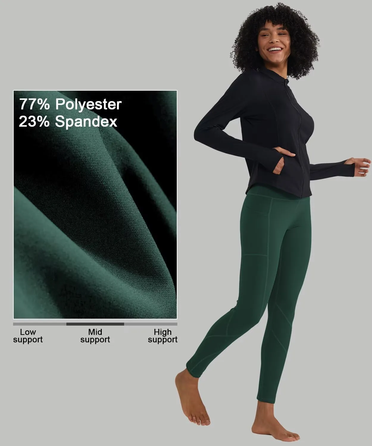 ALONG FIT High Waisted Leggings for Women with 3 Pockets, Tummy Control Yoga Pants for Workout Yoga Casual