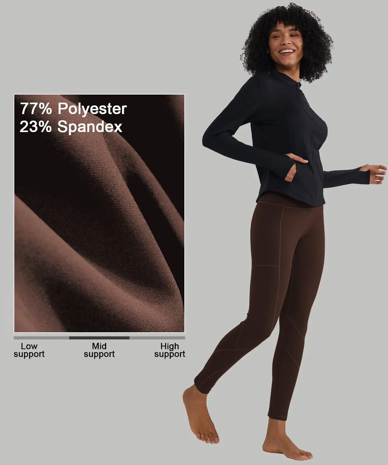 ALONG FIT High Waisted Leggings for Women with 3 Pockets, Tummy Control Yoga Pants for Workout Yoga Casual