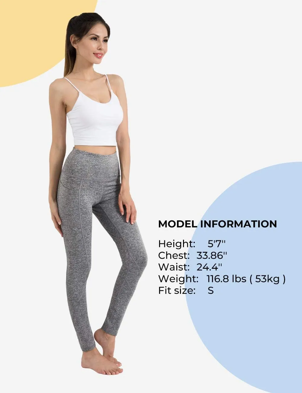 ALONG FIT High Waisted Leggings for Women with 3 Pockets, Tummy Control Yoga Pants for Workout Yoga Casual
