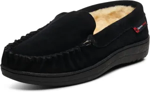 Alpine Swiss Yukon Mens Genuine Suede Shearling Slip On Moccasin Slippers
