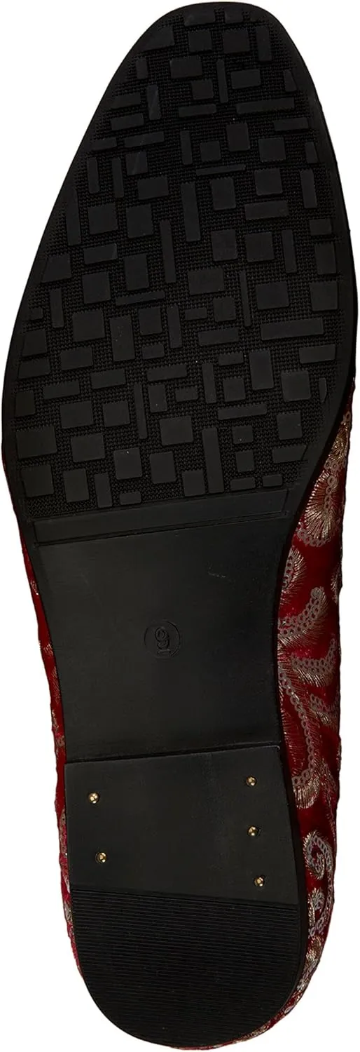 Amali Fabian, Men's Slippers - Mens Loafers - Slip On Shoes -Sequin Shoes, Embroidered Smoking Slipper, Fashion, Designer - Mens Dress Shoes