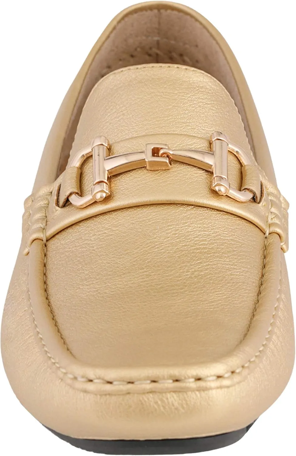 Amali Walken Men's Casual Slip-On Loafers, Driving Moccasin Shoes for Men with Silver Buckle, Available in Plush Microfiber and PU Leather