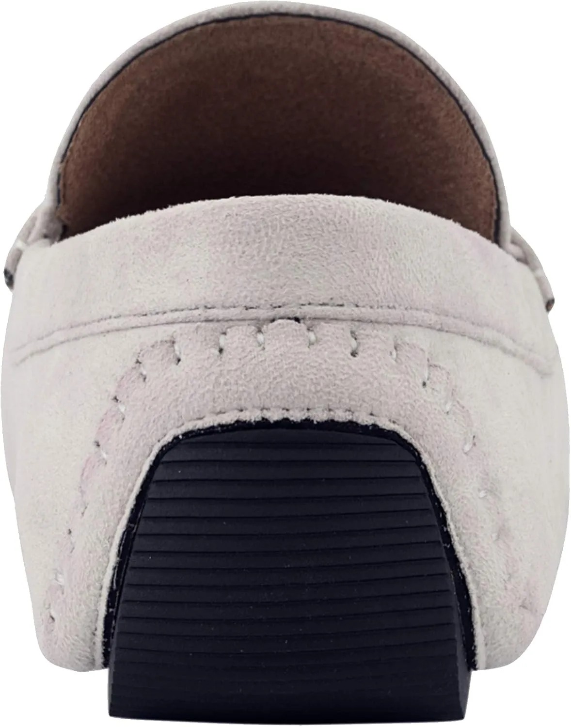 Amali Walken Men's Casual Slip-On Loafers, Driving Moccasin Shoes for Men with Silver Buckle, Available in Plush Microfiber and PU Leather