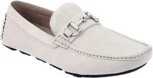 Amali Walken Men's Casual Slip-On Loafers, Driving Moccasin Shoes for Men with Silver Buckle, Available in Plush Microfiber and PU Leather