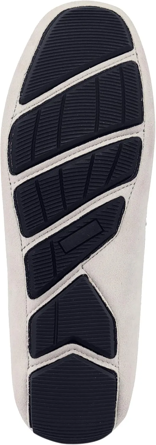 Amali Walken Men's Casual Slip-On Loafers, Driving Moccasin Shoes for Men with Silver Buckle, Available in Plush Microfiber and PU Leather
