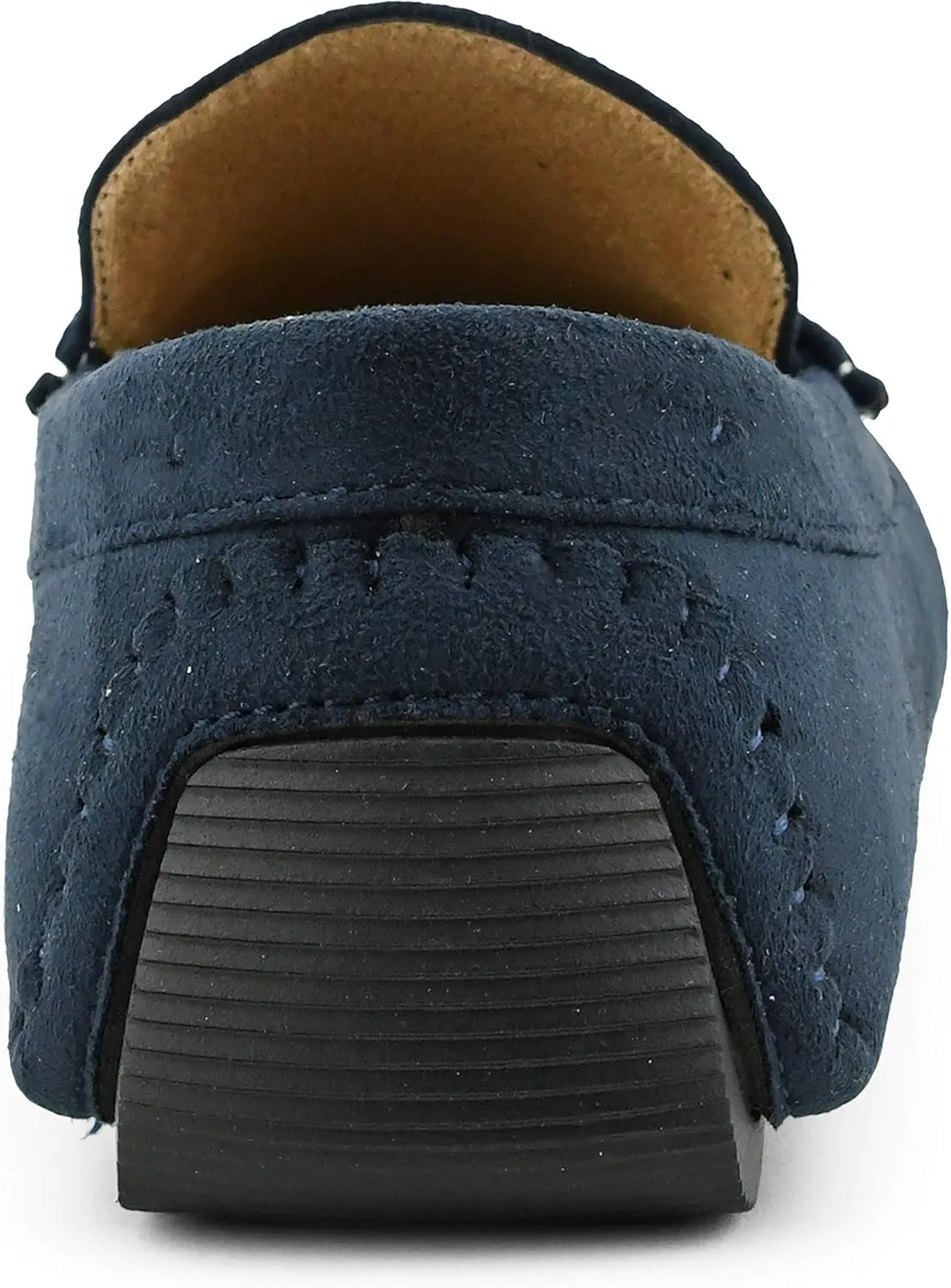 Amali Walken Men's Casual Slip-On Loafers, Driving Moccasin Shoes for Men with Silver Buckle, Available in Plush Microfiber and PU Leather