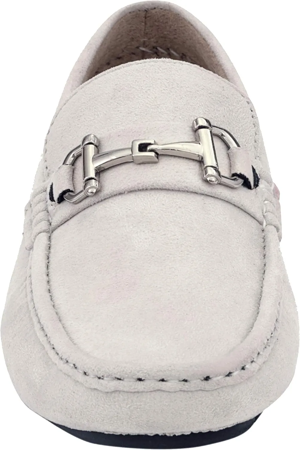 Amali Walken Men's Casual Slip-On Loafers, Driving Moccasin Shoes for Men with Silver Buckle, Available in Plush Microfiber and PU Leather