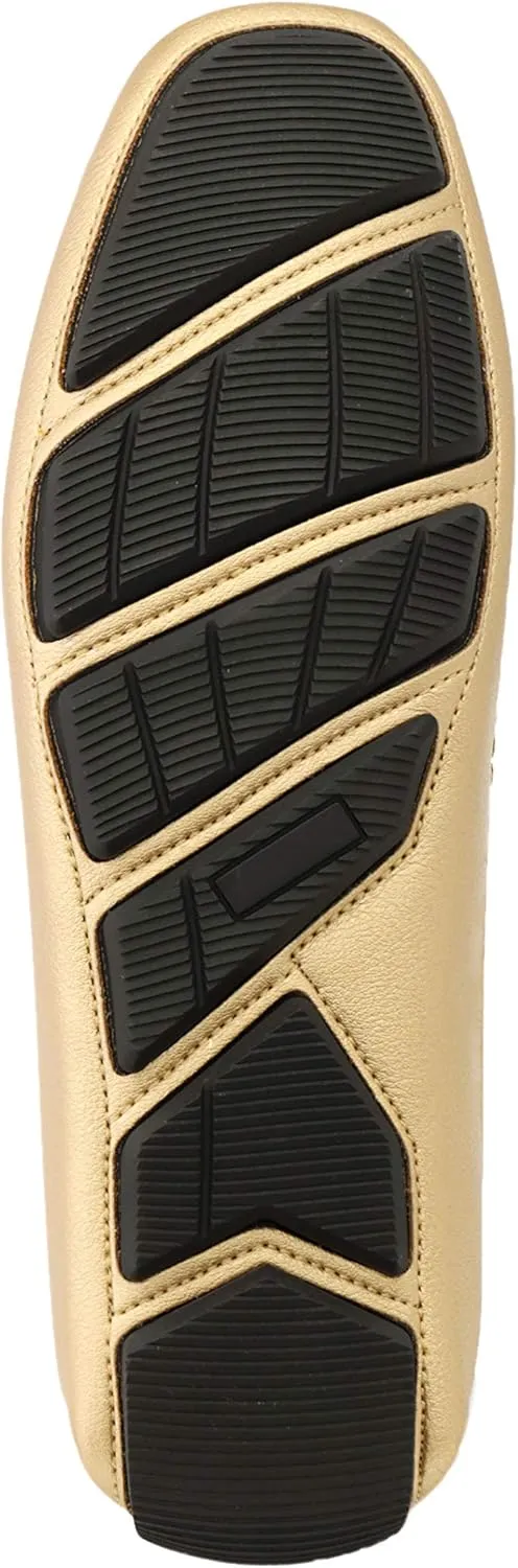 Amali Walken Men's Casual Slip-On Loafers, Driving Moccasin Shoes for Men with Silver Buckle, Available in Plush Microfiber and PU Leather