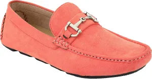 Amali Walken Men's Casual Slip-On Loafers, Driving Moccasin Shoes for Men with Silver Buckle, Available in Plush Microfiber and PU Leather