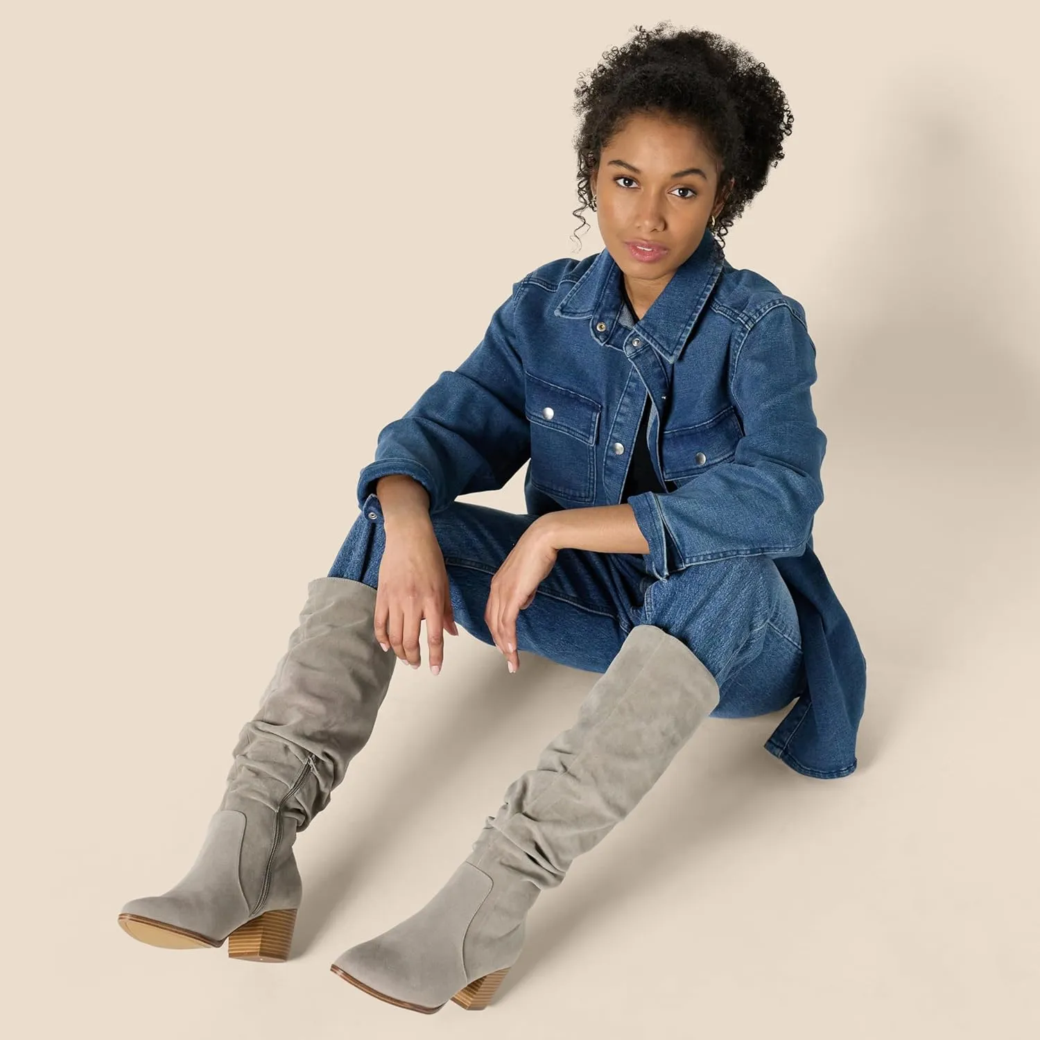 Amazon Essentials Women's Tall Block Heel Boots