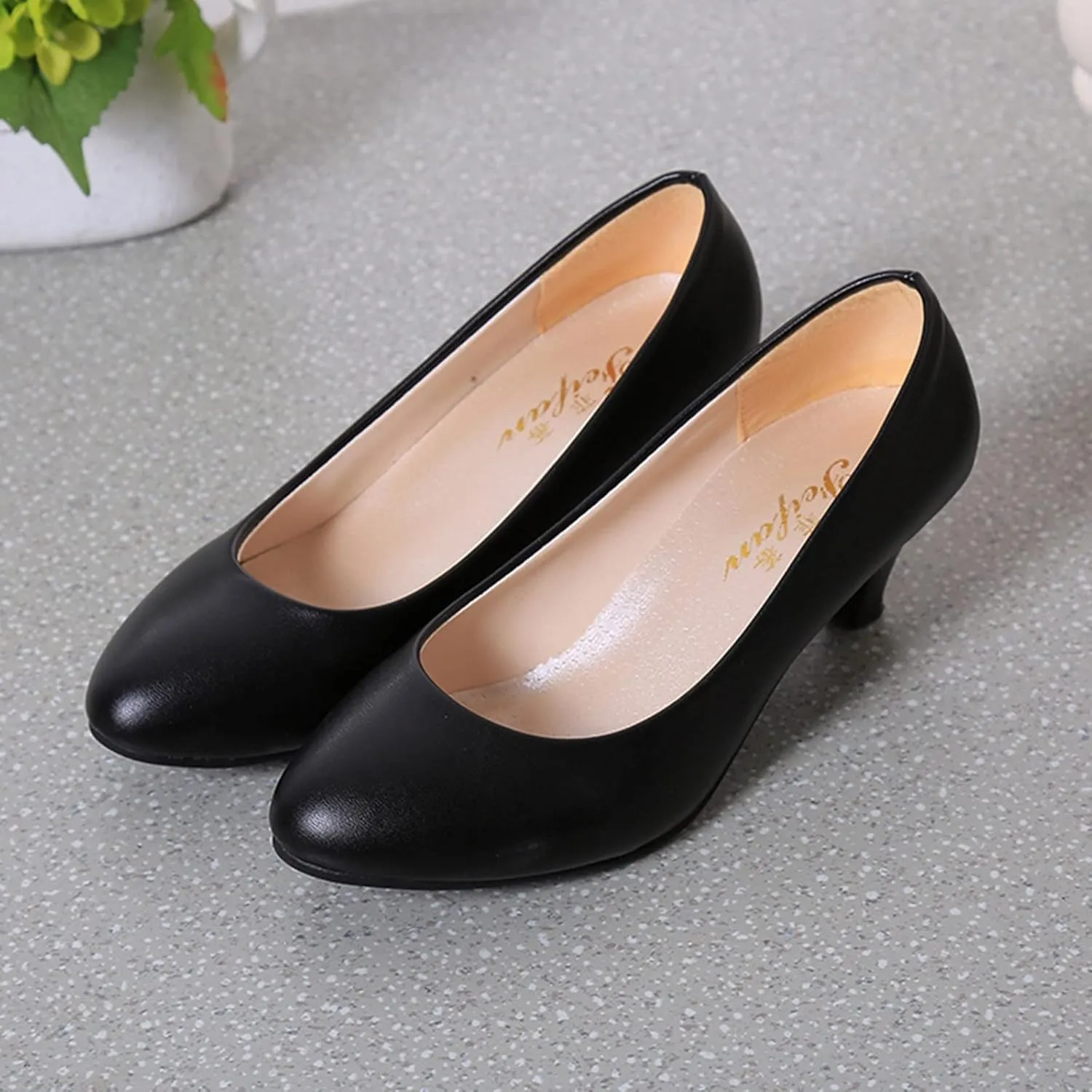 AMDBEL Flats Shoes Women Dressy Comfortable Women Pointed Toe Single Shoes Suede Flock Casual Buckle Strap Loafers Shoes