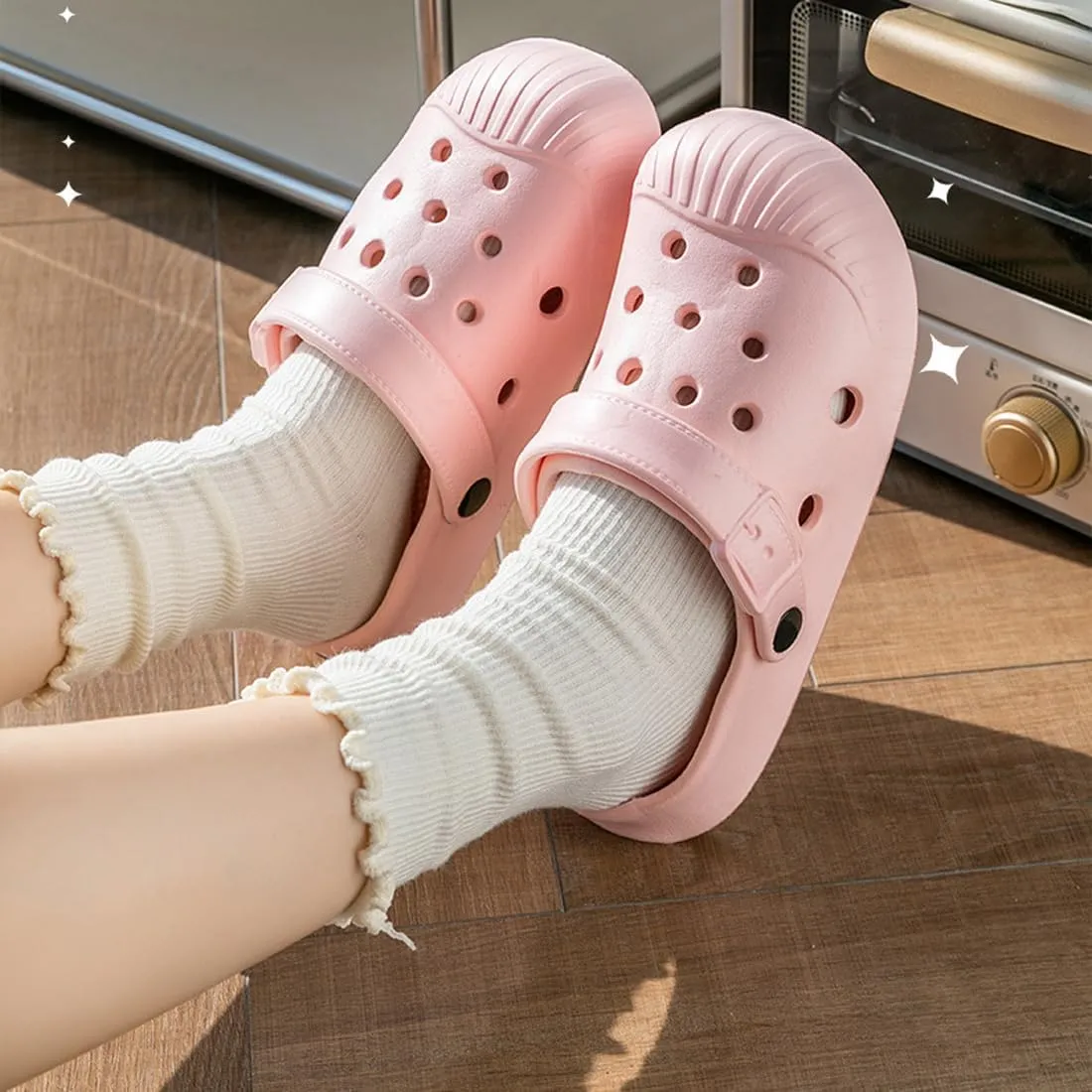 Anti-Collision Garden Clogs for Women and Men, Non-Slip Sandals, Slip On Work Shoes Heel Strap Mules Lightweight Shower Slippers Beach Indoor Outdoor Casual Wear Soft Air Cushion Sole Slides