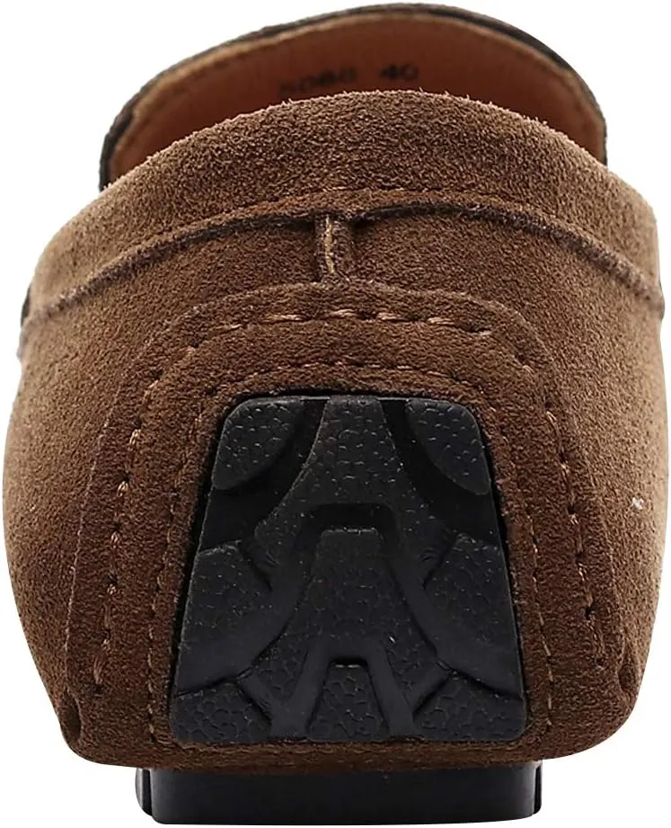 ANUFER Mens Elegant Buckle Loafers Comfort Suede Driving Shoes Stylish Moccasin Slippers
