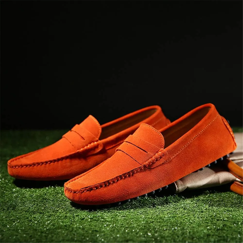 ANUFER Men's Suede Leather Penny Loafers Comfort Driving Shoes Moccasin Slippers