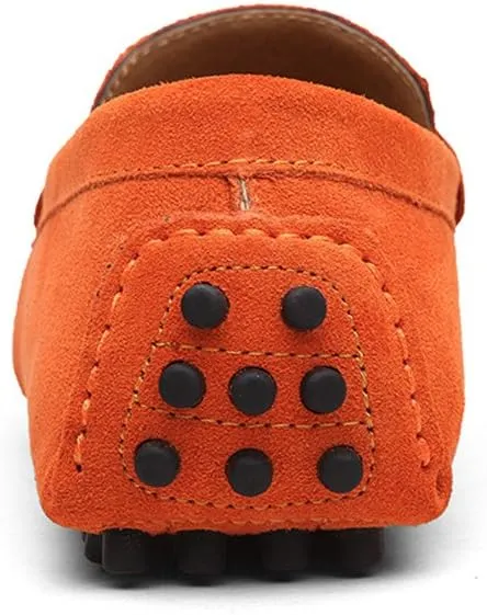 ANUFER Men's Suede Leather Penny Loafers Comfort Driving Shoes Moccasin Slippers