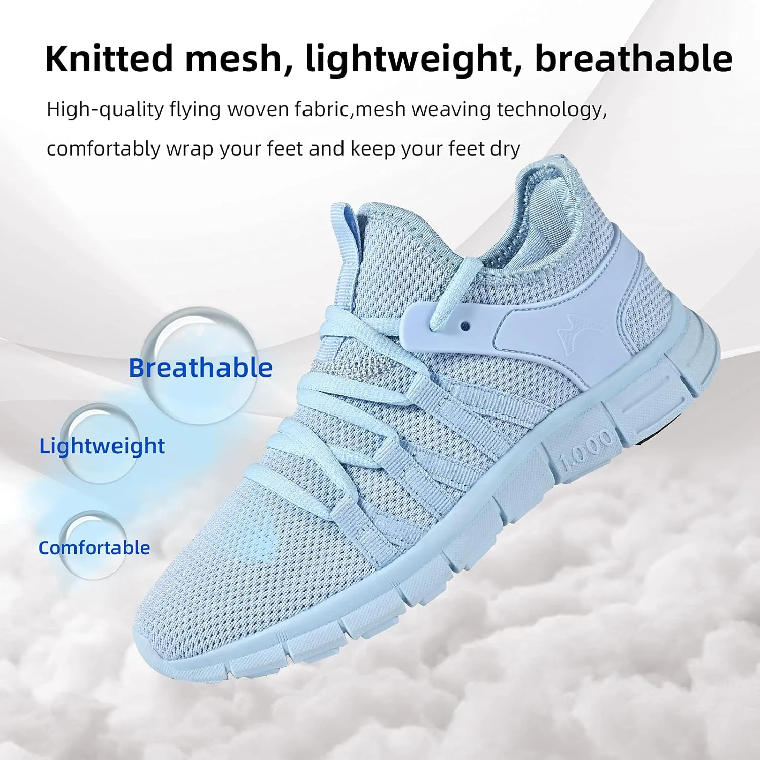 AOE Womens Fashion Walking Running Shoes Ultra Lightweight Breathable Mesh Tennis Shoes Non Slip Athletic Workout Gym Sneakers