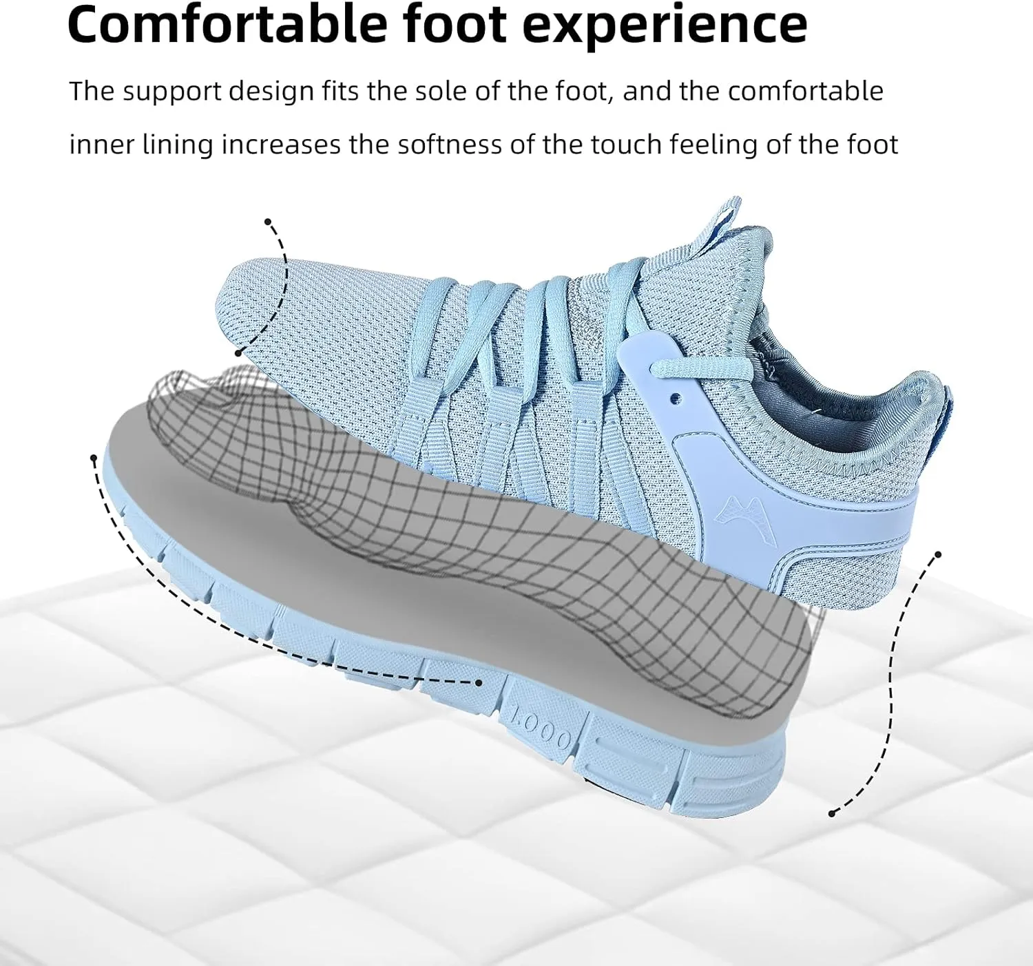 AOE Womens Fashion Walking Running Shoes Ultra Lightweight Breathable Mesh Tennis Shoes Non Slip Athletic Workout Gym Sneakers
