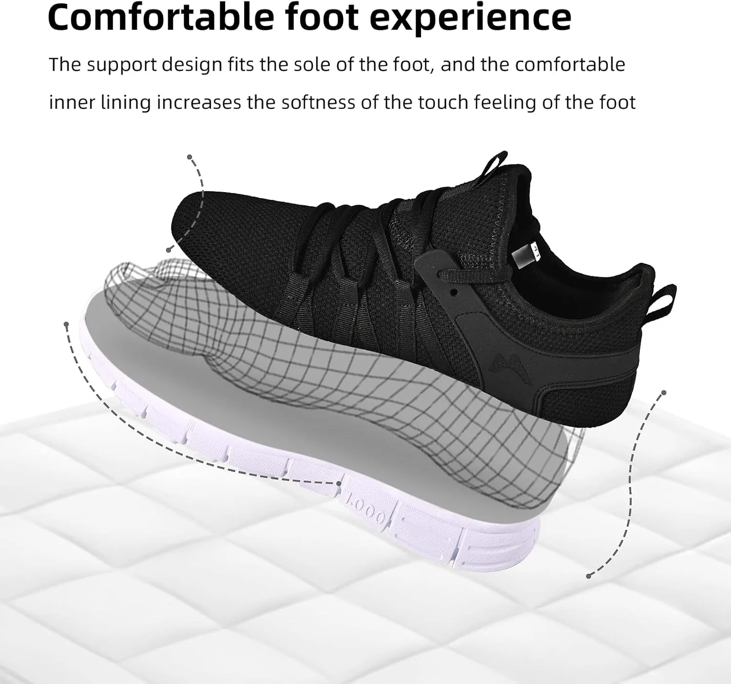 AOE Womens Fashion Walking Running Shoes Ultra Lightweight Breathable Mesh Tennis Shoes Non Slip Athletic Workout Gym Sneakers