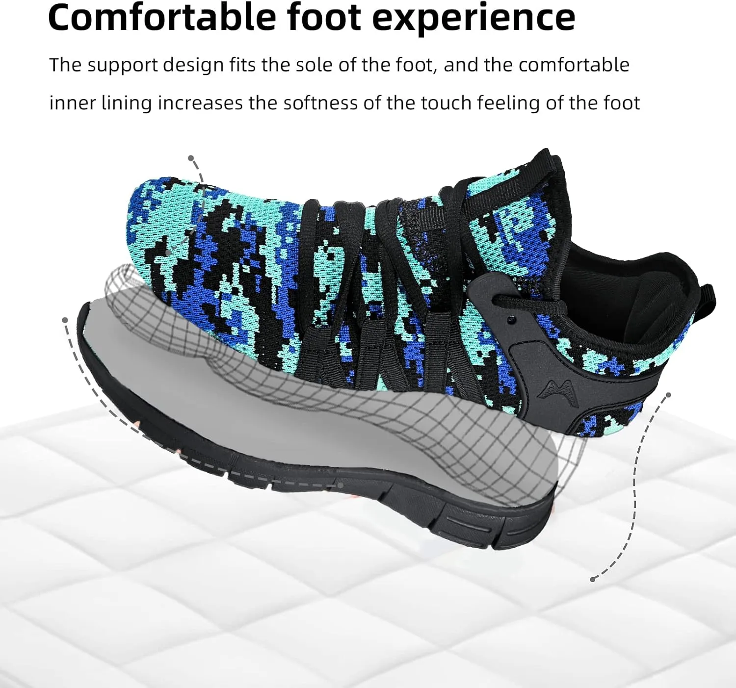 AOE Womens Fashion Walking Running Shoes Ultra Lightweight Breathable Mesh Tennis Shoes Non Slip Athletic Workout Gym Sneakers