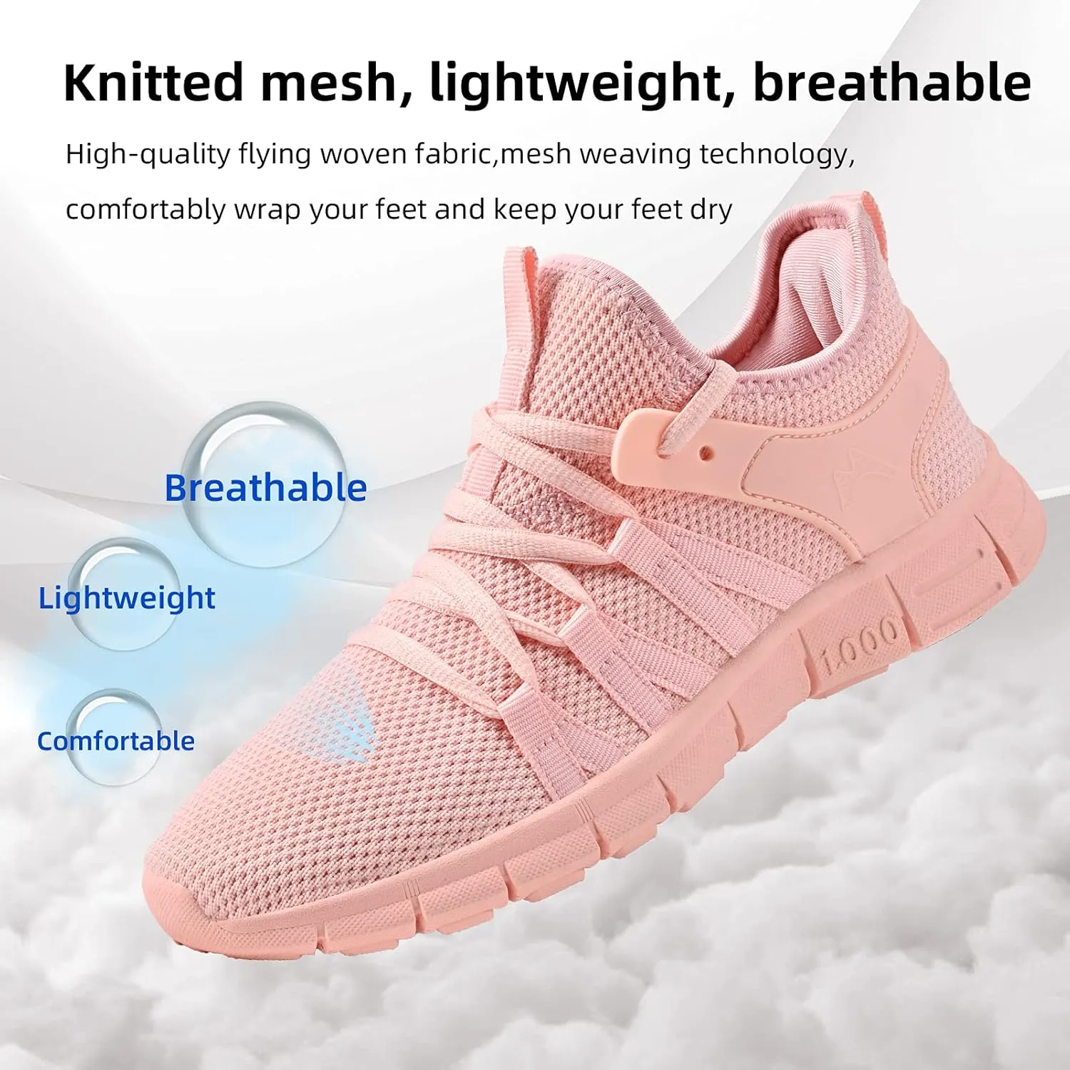AOE Womens Fashion Walking Running Shoes Ultra Lightweight Breathable Mesh Tennis Shoes Non Slip Athletic Workout Gym Sneakers
