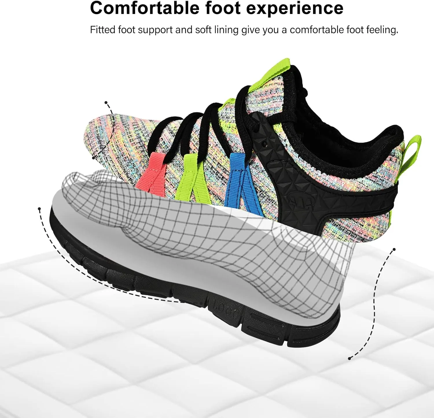 AOE Womens Fashion Walking Running Shoes Ultra Lightweight Breathable Mesh Tennis Shoes Non Slip Athletic Workout Gym Sneakers