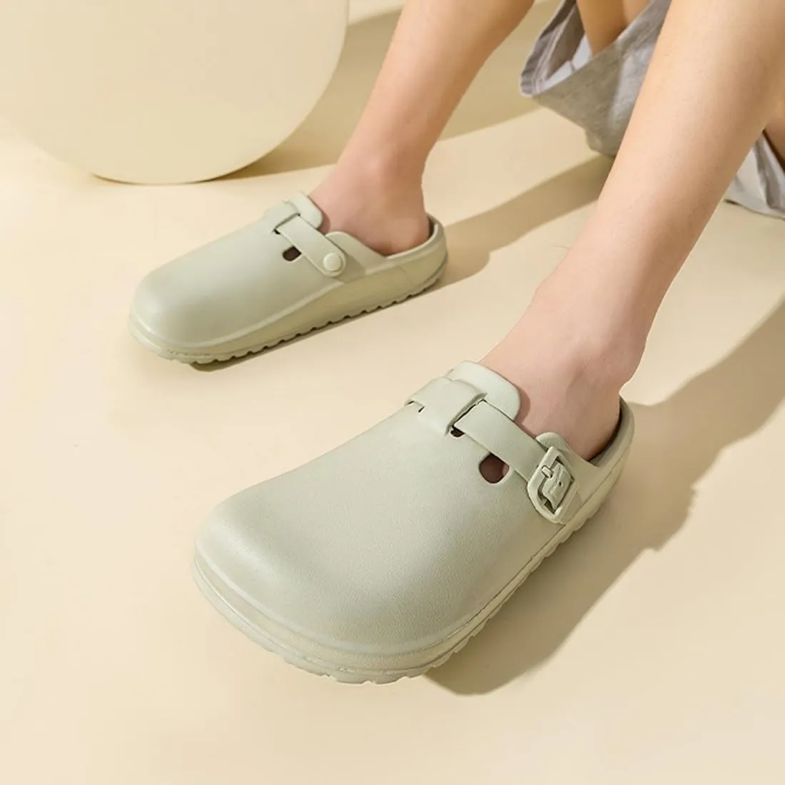 Arch Support Nurse Clogs for Women and Men, Adjustable Buckle Mules Non Slip Work Shoes Chef Garden Sandals, Slip-On Cushion Slippers Slides