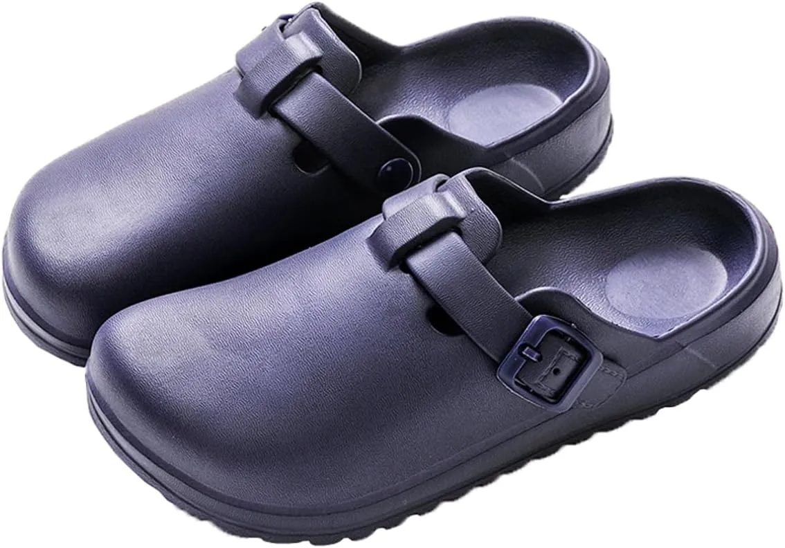 Arch Support Nurse Clogs for Women and Men, Adjustable Buckle Mules Non Slip Work Shoes Chef Garden Sandals, Slip-On Cushion Slippers Slides