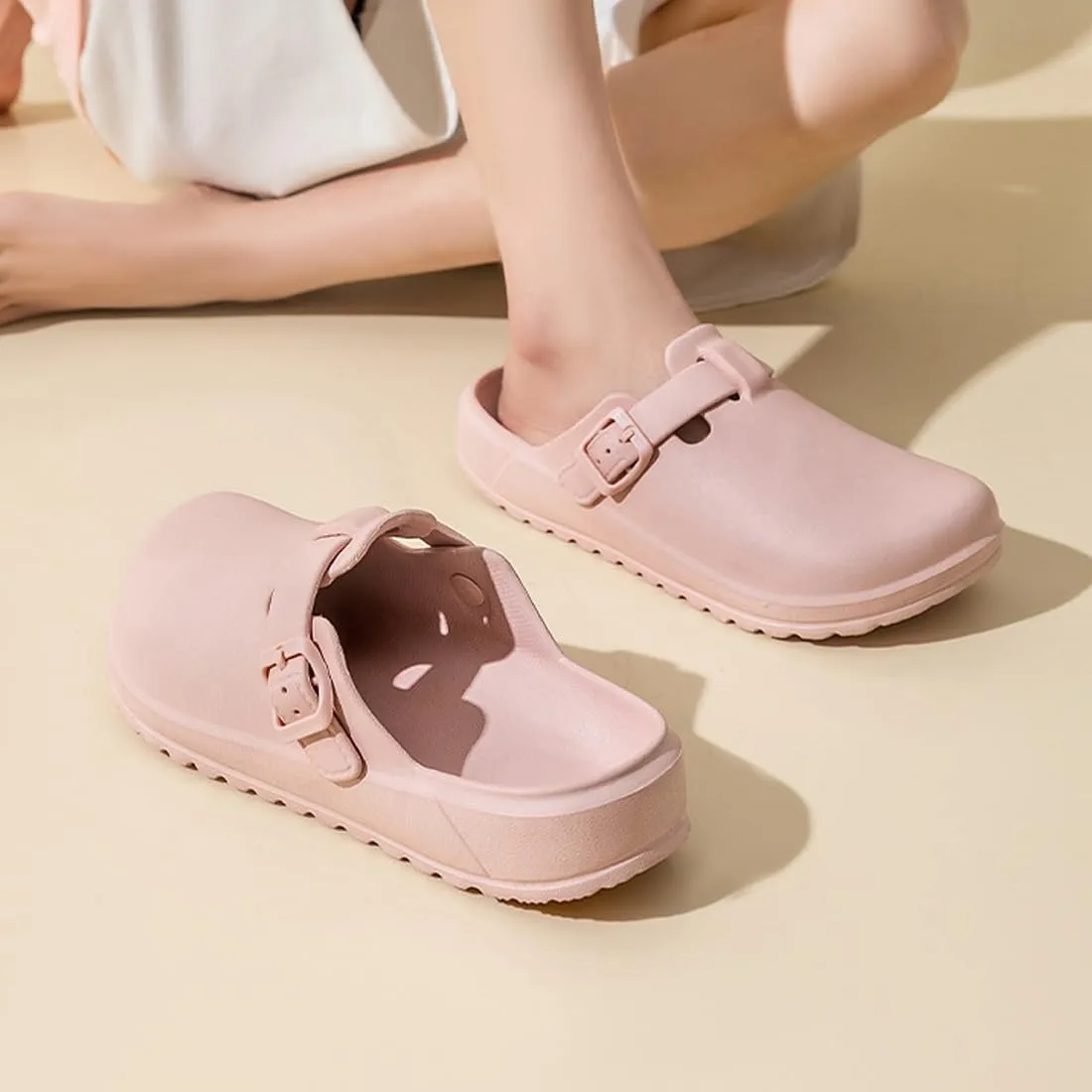Arch Support Nurse Clogs for Women and Men, Adjustable Buckle Mules Non Slip Work Shoes Chef Garden Sandals, Slip-On Cushion Slippers Slides