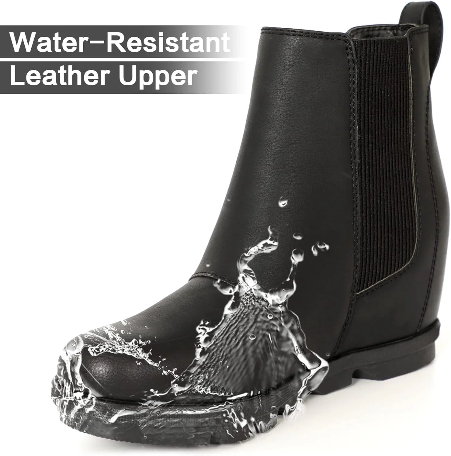 Athlefit Women's Wedge Boots Comfortable Ankle Wedge Booties