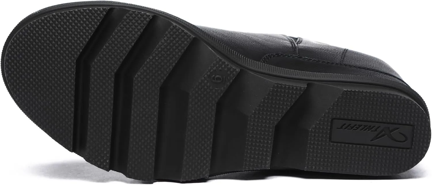 Athlefit Women's Wedge Boots Comfortable Ankle Wedge Booties
