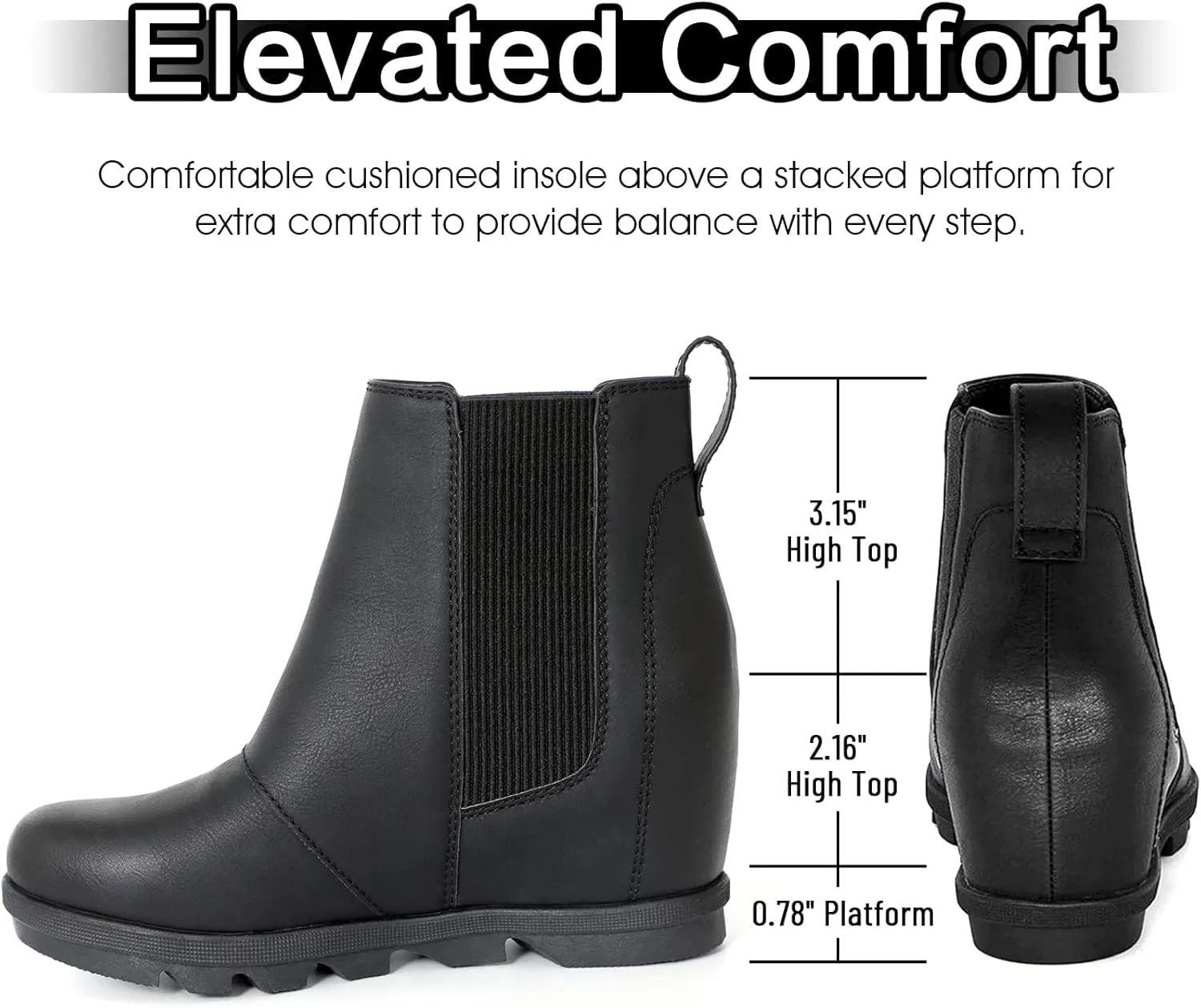 Athlefit Women's Wedge Boots Comfortable Ankle Wedge Booties