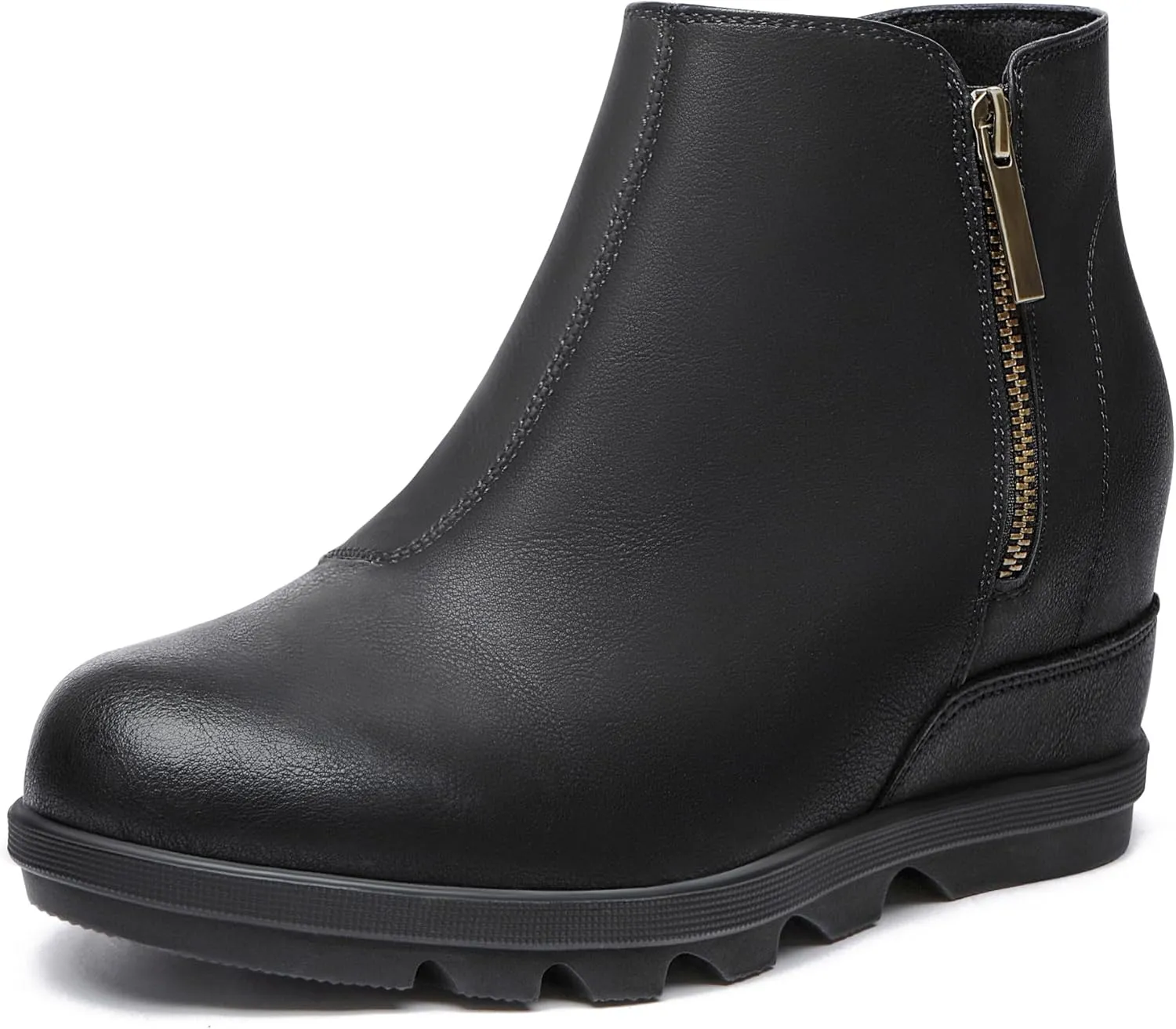 Athlefit Women's Wedge Boots Comfortable Ankle Wedge Booties