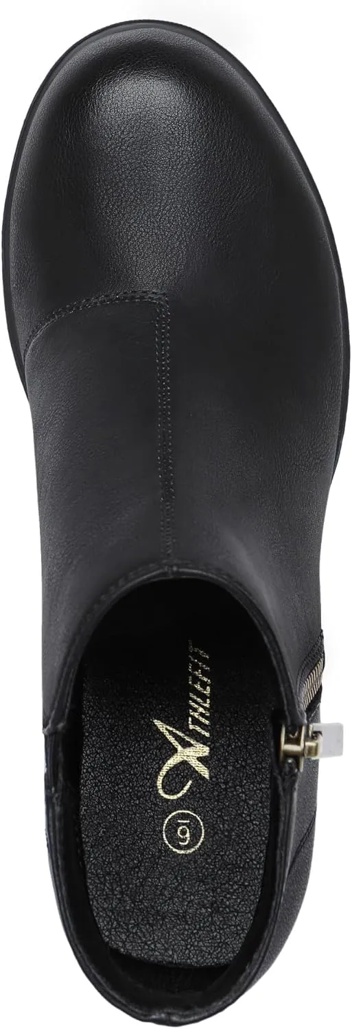 Athlefit Women's Wedge Boots Comfortable Ankle Wedge Booties