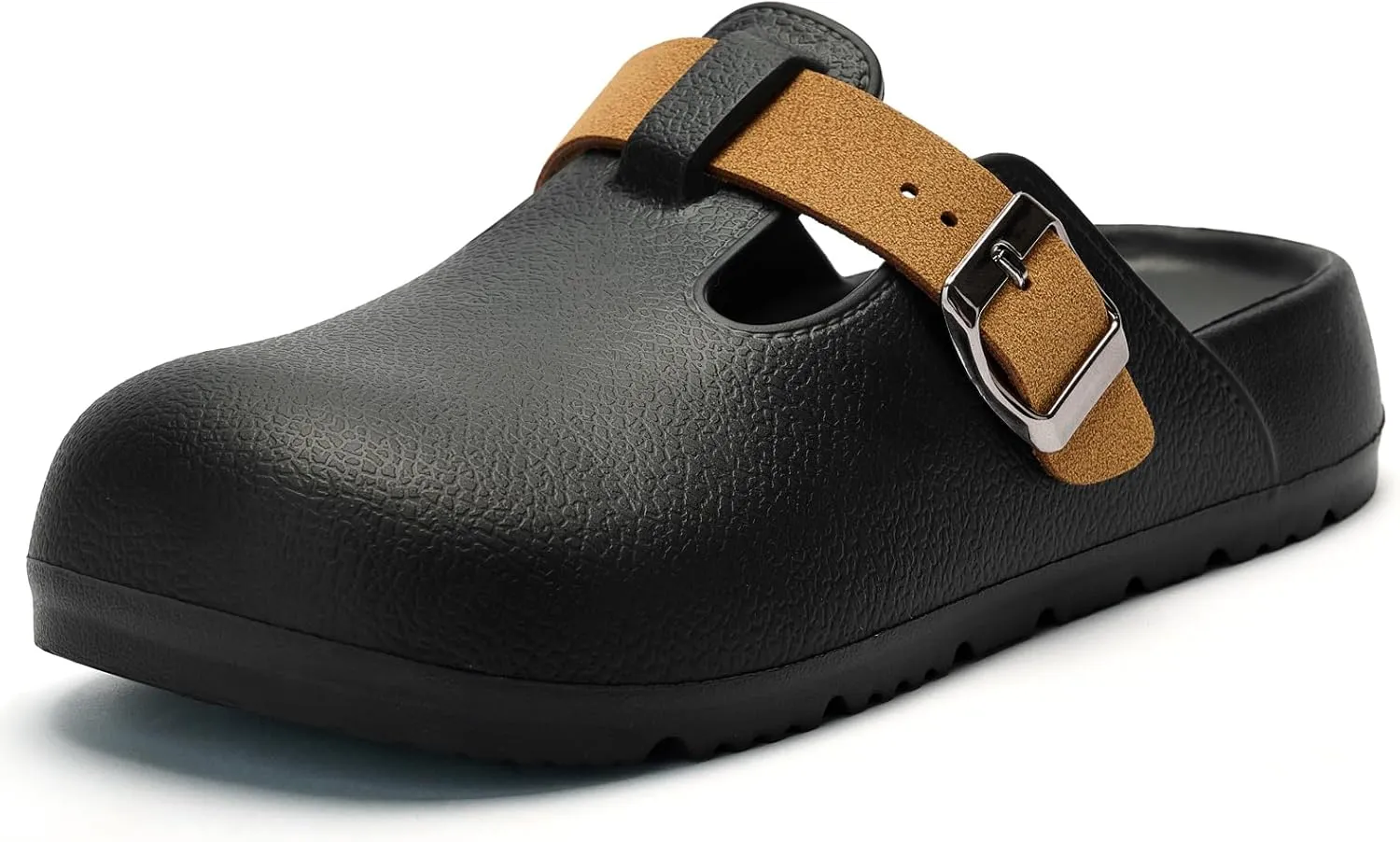 Axcone Womens Clogs Soft Footbed Mules Non-Slip Garden Work Shoes Double Buckle Adjustable EVA Flat Sandals