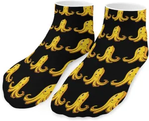 Banana Octopus Low Cut Ankle Socks Casual Liner Sock Pack Non Slip Invisible For Men Women