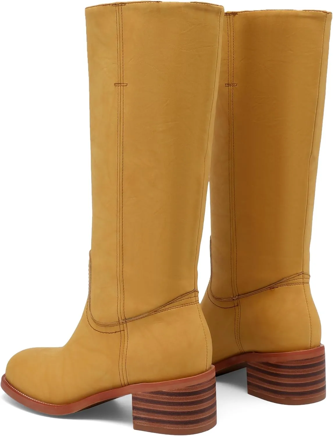 Banana Women's Knee High Boots Comfortable Chunky Block Heel Long Boots for Women Casual Square Toe Boots Low Heel Womens Boots.