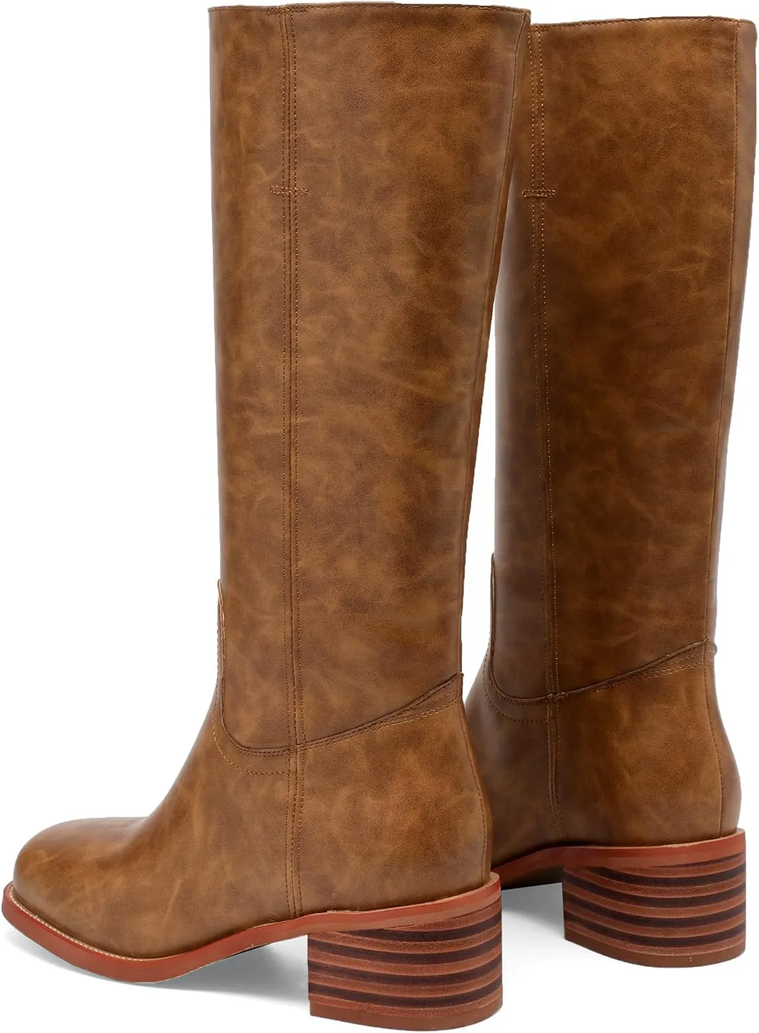 Banana Women's Knee High Boots Comfortable Chunky Block Heel Long Boots for Women Casual Square Toe Boots Low Heel Womens Boots.