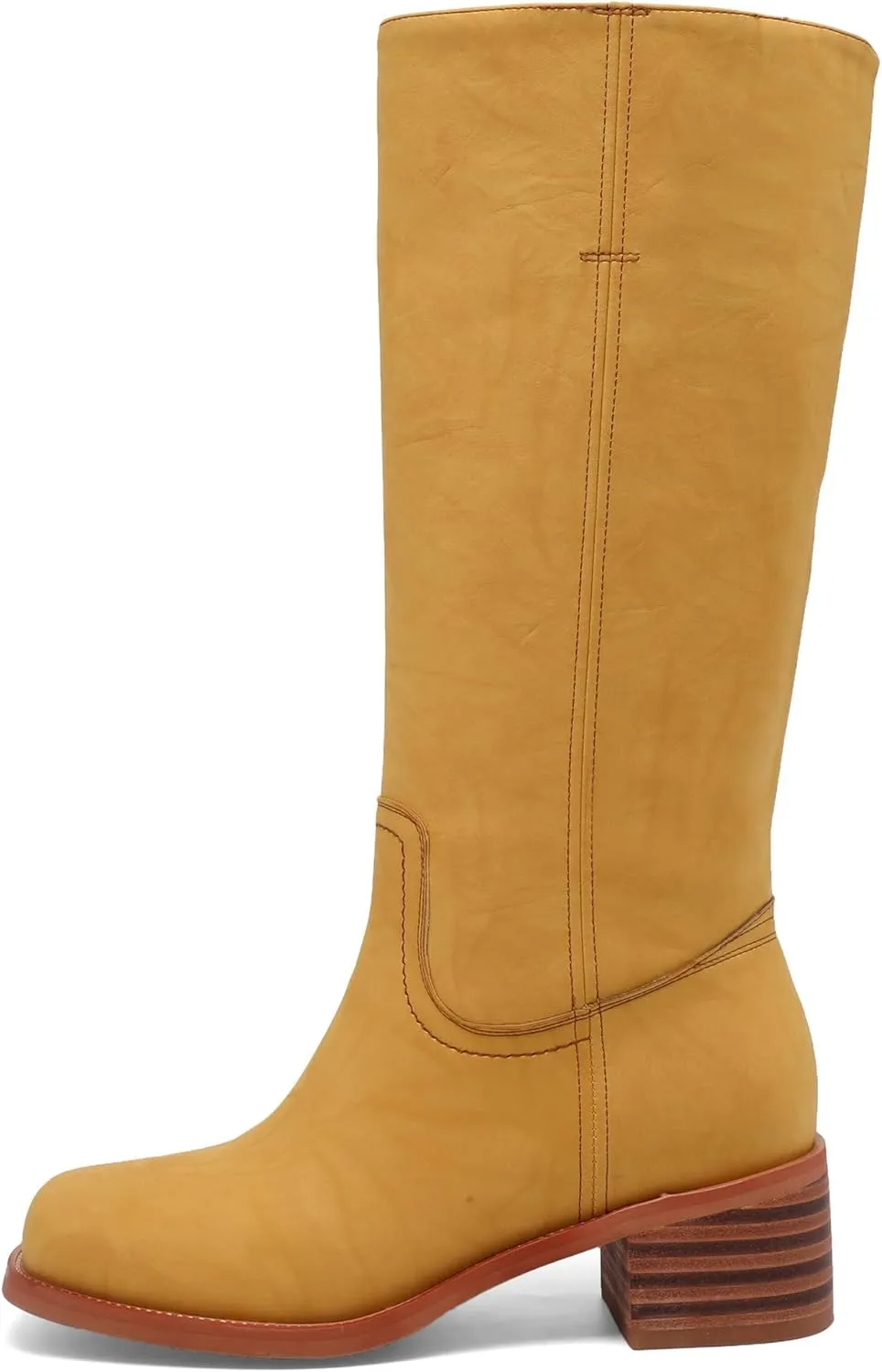 Banana Women's Knee High Boots Comfortable Chunky Block Heel Long Boots for Women Casual Square Toe Boots Low Heel Womens Boots.