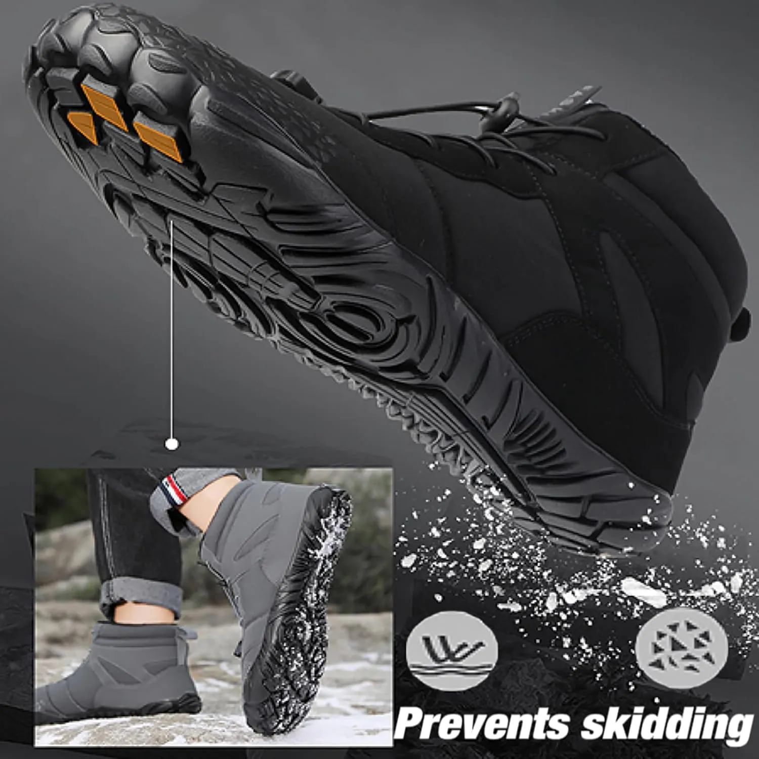 Barefoot Shoes Men Women Wide Toe Box Winter Minimalist Trail Runner Padded Warm Casual Hiking Cotton Boots Sneakers