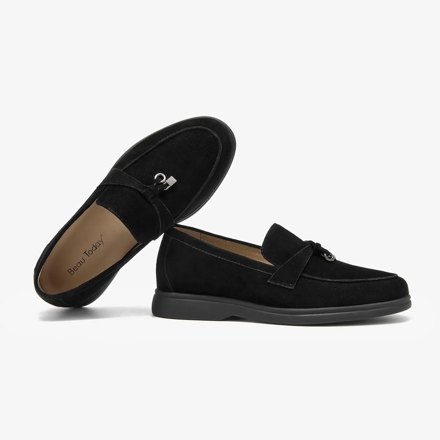 BEAU TODAY Suede Penny Loafers for Women Flats Shoes, Comfortable Slip On Loafers, Driving Loafers Shoes Dress Business Casual Non-Slip Office Work Ladies Shoes